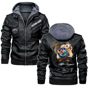 Scrat  Squirrel In Ice Age Alfa Romeo Leather Jacket, Warm Jacket, Winter Outer Wear
