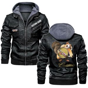 Scrat  Squirrel In Ice Age Cadillac Leather Jacket, Warm Jacket, Winter Outer Wear