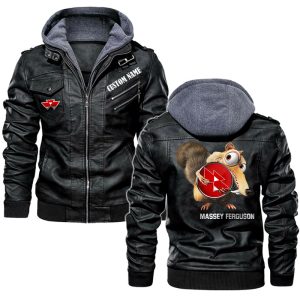 Scrat  Squirrel In Ice Age Massey Ferguson Leather Jacket, Warm Jacket, Winter Outer Wear