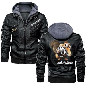 Scrat  Squirrel In Ice Age Ski Doo Leather Jacket, Warm Jacket, Winter Outer Wear