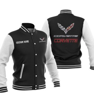 Custom Name Chevrolet Corvette Varsity Jacket, Baseball Jacket, Warm Jacket, Winter Outer Wear