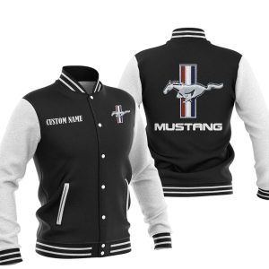Custom Name Ford Mustang Varsity Jacket, Baseball Jacket, Warm Jacket, Winter Outer Wear