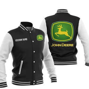 Custom Name John Deere Varsity Jacket, Baseball Jacket, Warm Jacket, Winter Outer Wear
