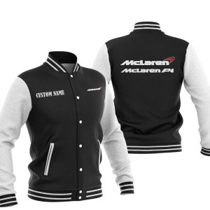 Custom Name McLaren P1 Varsity Jacket, Baseball Jacket, Warm Jacket, Winter Outer Wear