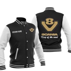 Custom Name Scania V8 Varsity Jacket, Baseball Jacket, Warm Jacket, Winter Outer Wear