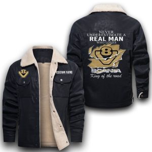 Never Underestimate A Real Man Who Loves Scania V8 Leather Jacket With Velvet Inside, Winter Outer Wear For Men And Women