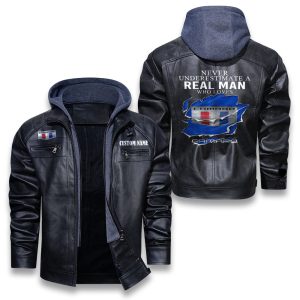 Never Underestimate A Real Man Who Loves Chevrolet Camaro Removable Hood Leather Jacket, Winter Outer Wear For Men And Women