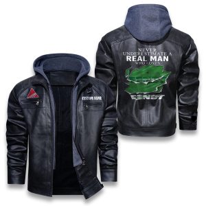 Never Underestimate A Real Man Who Loves Fendt Removable Hood Leather Jacket, Winter Outer Wear For Men And Women
