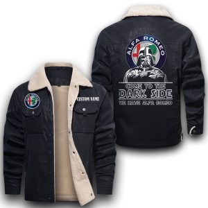 Come To The Dark Side Star War Alfa Romeo Leather Jacket With Velvet Inside, Winter Outer Wear For Men And Women