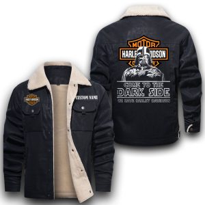 Come To The Dark Side Star War Harley Davidson Leather Jacket With Velvet Inside, Winter Outer Wear For Men And Women