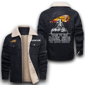 Come To The Dark Side Star War Indian Leather Jacket With Velvet Inside, Winter Outer Wear For Men And Women