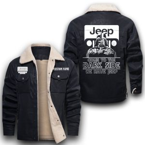 Come To The Dark Side Star War Jeep Leather Jacket With Velvet Inside, Winter Outer Wear For Men And Women