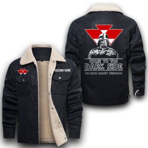 Come To The Dark Side Star War Massey Ferguson Leather Jacket With Velvet Inside, Winter Outer Wear For Men And Women