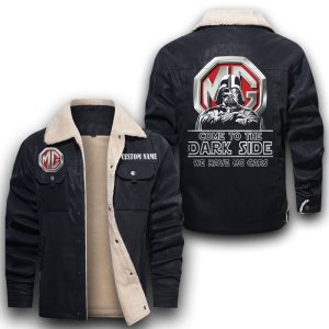 Come To The Dark Side Star War MG Cars Leather Jacket With Velvet Inside, Winter Outer Wear For Men And Women