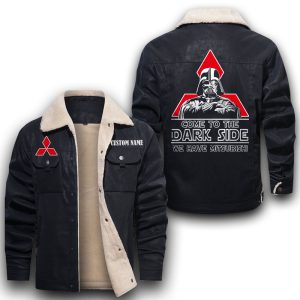 Come To The Dark Side Star War Mitsubishi Leather Jacket With Velvet Inside, Winter Outer Wear For Men And Women