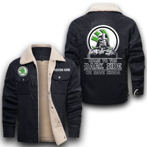 Come To The Dark Side Star War Skoda Leather Jacket With Velvet Inside, Winter Outer Wear For Men And Women