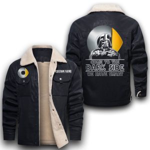 Come To The Dark Side Star War Smart Leather Jacket With Velvet Inside, Winter Outer Wear For Men And Women