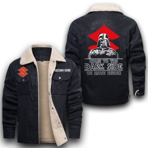Come To The Dark Side Star War Suzuki Leather Jacket With Velvet Inside, Winter Outer Wear For Men And Women