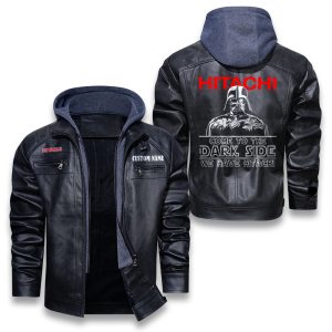 Come To The Dark Side Star War Hitachi Removable Hood Leather Jacket, Winter Outer Wear For Men And Women
