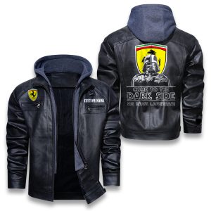 Come To The Dark Side Star War LaFerrari Removable Hood Leather Jacket, Winter Outer Wear For Men And Women