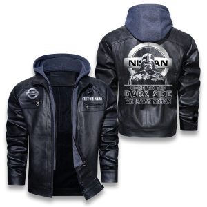 Come To The Dark Side Star War Nissan Removable Hood Leather Jacket, Winter Outer Wear For Men And Women