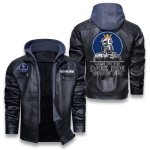 Come To The Dark Side Star War SAAB Removable Hood Leather Jacket, Winter Outer Wear For Men And Women