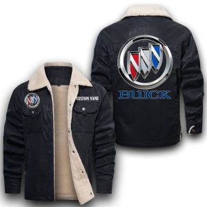 Custom Name Buick Leather Jacket With Velvet Inside, Winter Outer Wear For Men And Women