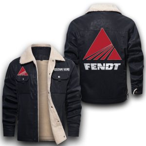 Custom Name Fendt Leather Jacket With Velvet Inside, Winter Outer Wear For Men And Women