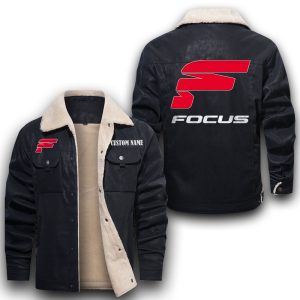 Custom Name FOCUS Bikes Leather Jacket With Velvet Inside, Winter Outer Wear For Men And Women