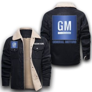 Custom Name General Motors Leather Jacket With Velvet Inside, Winter Outer Wear For Men And Women