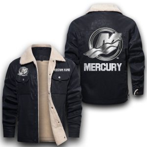 Custom Name Mercury Marine Leather Jacket With Velvet Inside, Winter Outer Wear For Men And Women