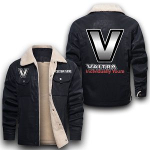 Custom Name Valtra Leather Jacket With Velvet Inside, Winter Outer Wear For Men And Women
