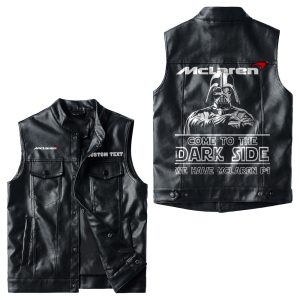 Custom Name McLaren P1 Logo Leather Vest For Men And Women