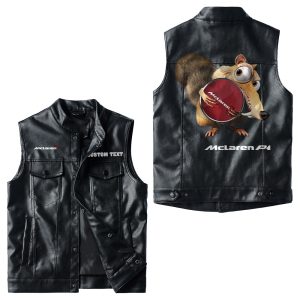 Custom Name McLaren P1 Logo Leather Vest For Men And Women