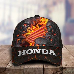 Honda Motor 3D Classic Cap Skull Fire Car Motor Brand Hats